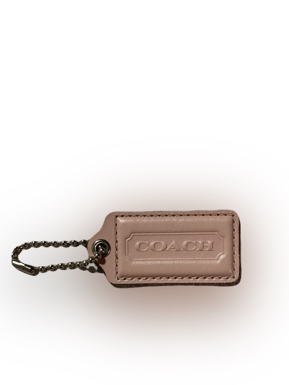 Coach Hangtag 2.5β Blush Pink Smooth Leather Bag Charm Keychain Large